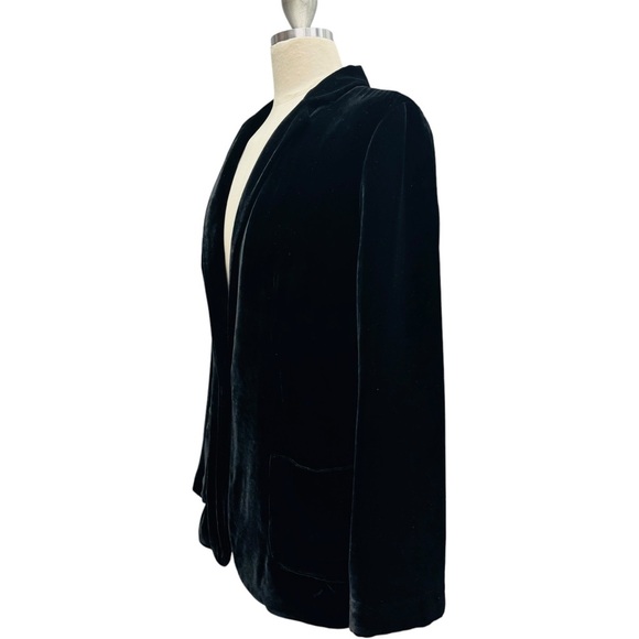 J.Jill Velvet Blazer Jacket Women’s Size S Black Silk Blend - Picture 2 of 14